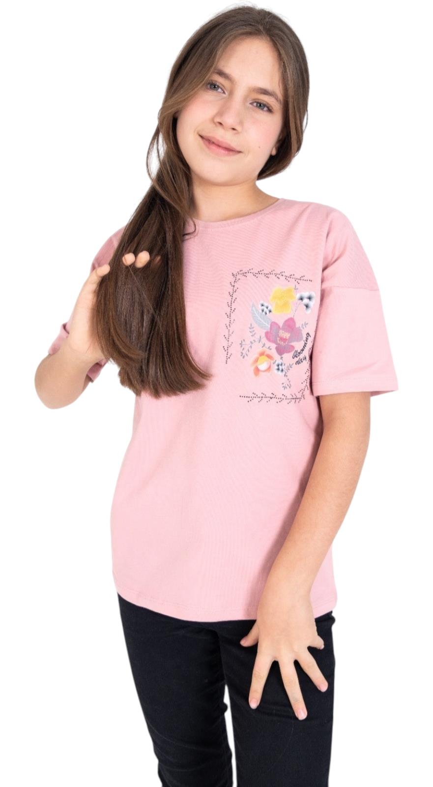 4050 kaliteli kız çocuk tişört modelleri toptan 13/16 yaş imalatçı