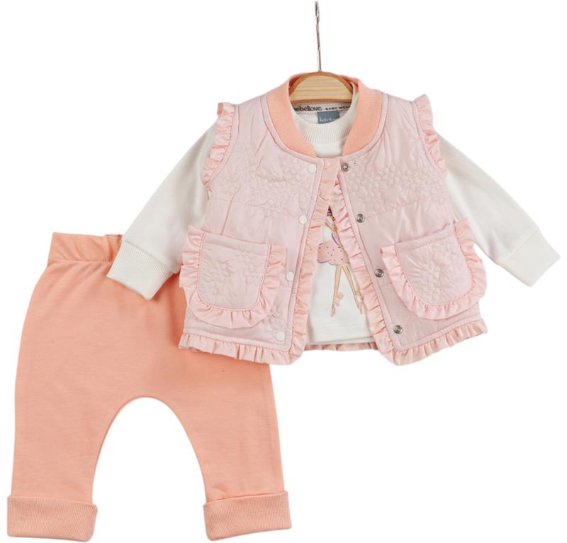 14089 fırfır lüks kız bebek kıyafetleri toptan 3/12 ay kış mevsimlik