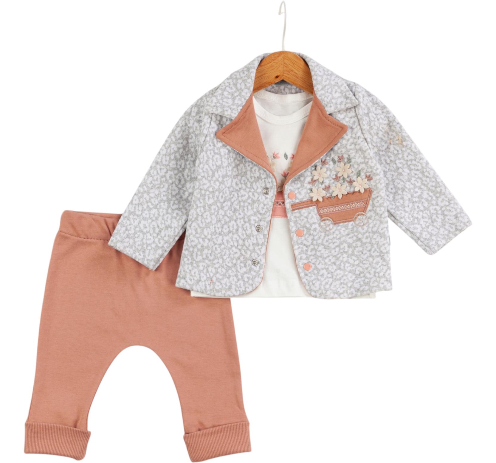 14111 الجملة الأطفال الربيع والخريف ثلاث قطع الدعاوى للأطفال لمدة 3/12 أشهر