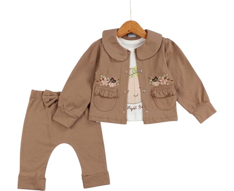 14116 mevsimlik lüks kız bebek giyim toptan 3/12 ay