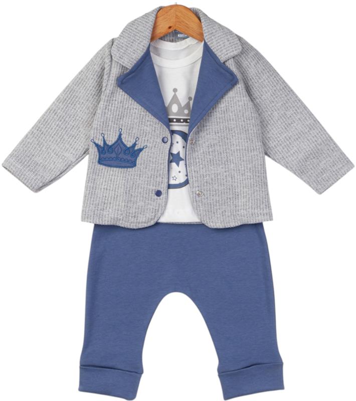 14132 Luxury seasonal baby boy suit wholesale 3/12 months king crown