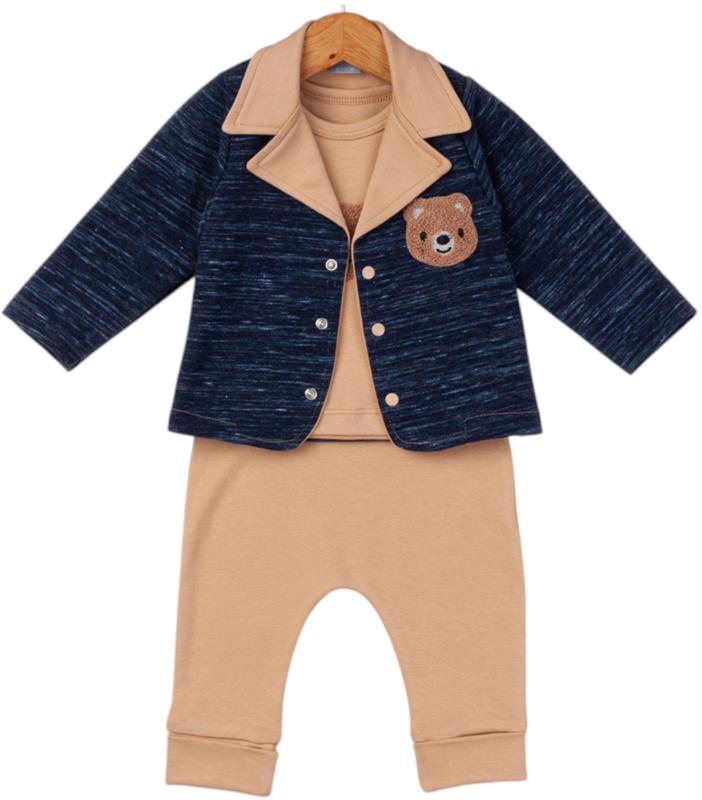 14138 ilkbahar sonbahar bebek kıyafetleri toptan satıcı 3/12 ay