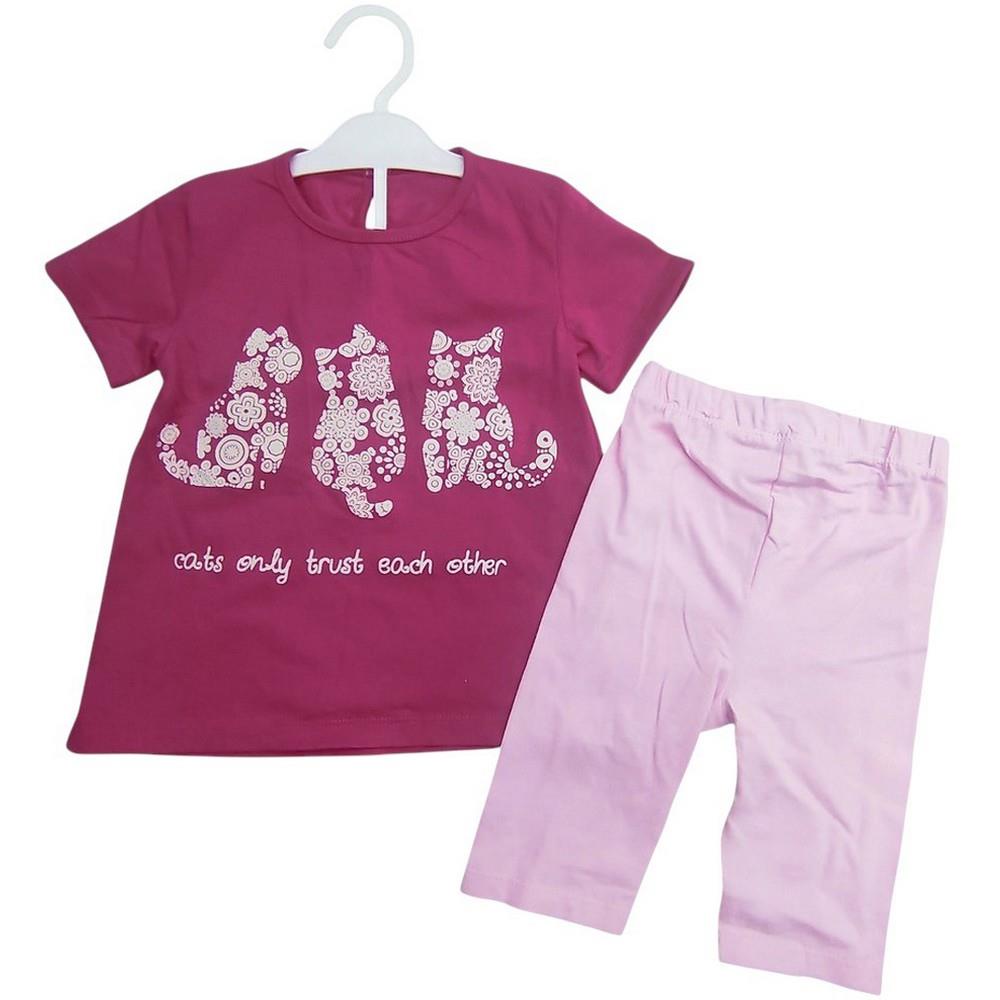 wholesale children's summer T-shirts with leggings for girls for 6-9-12-18-24-36 months