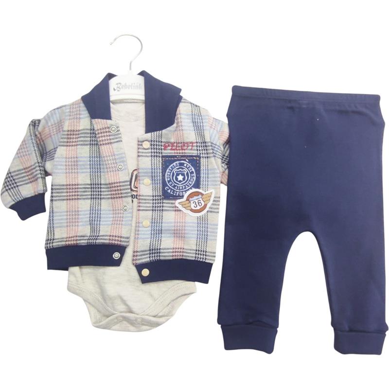 704 toptan 3-6-9 aylık bebekler için üçlü takım 