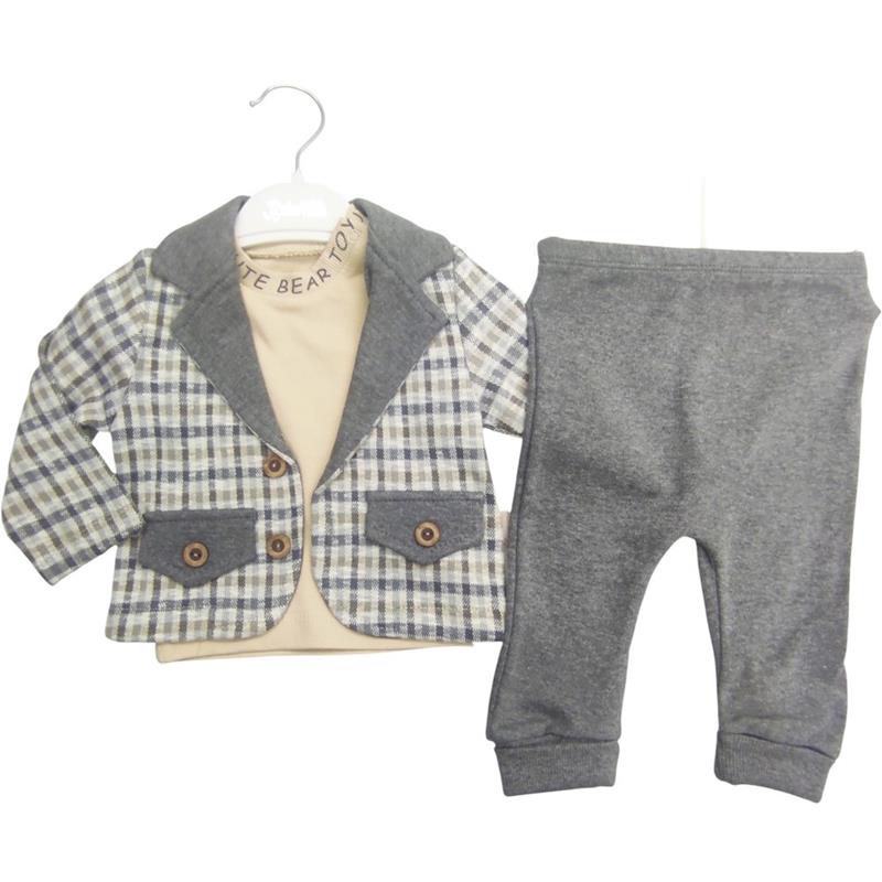 536 toptan 3-6-9 aylık bebekler için üçlü ilkbahar ve sonbahar çocuk takımları