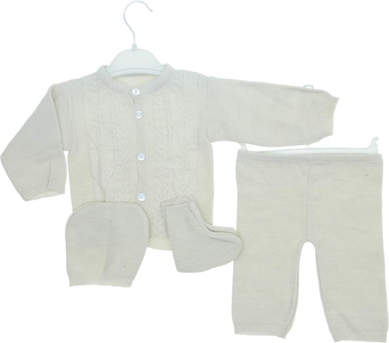 3105 toptan şapkalı çoraplı triko ikili bebe takım 3-6 aylık