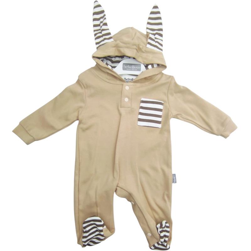 14125 toptan 3/12 aylık bebekler için kapüşonlu bebek ilkbahar ve sonbahar tulumları