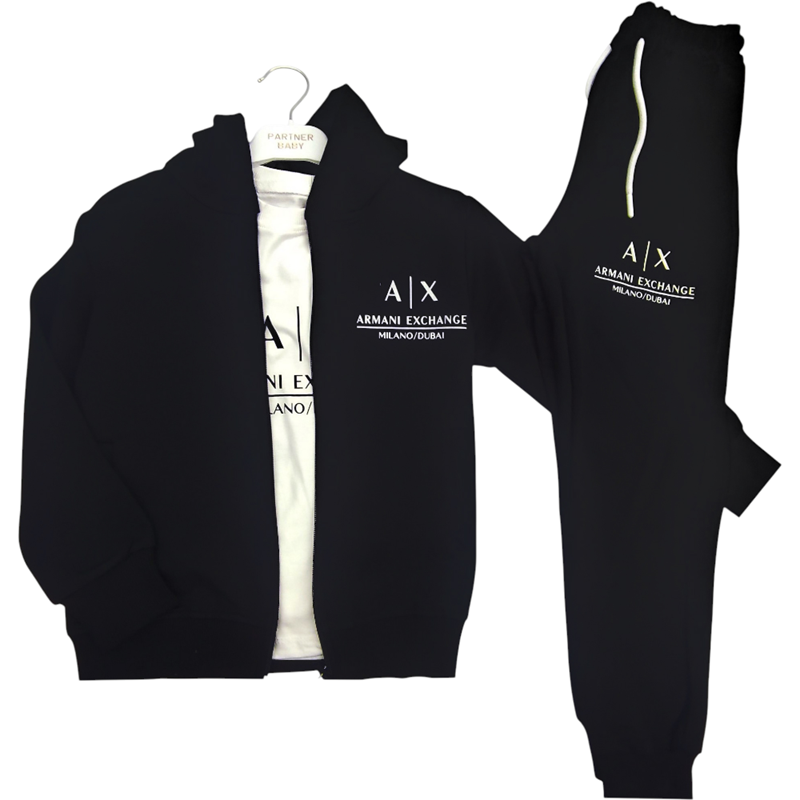 1106 toptan 7/10 yaş arası erkekler için A/X baskılı eşofman takımı