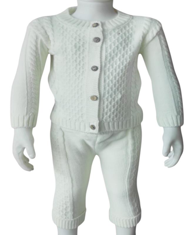 5201 toptan 3-6-9 aylık çocuklar için şapkalı triko ikili takım