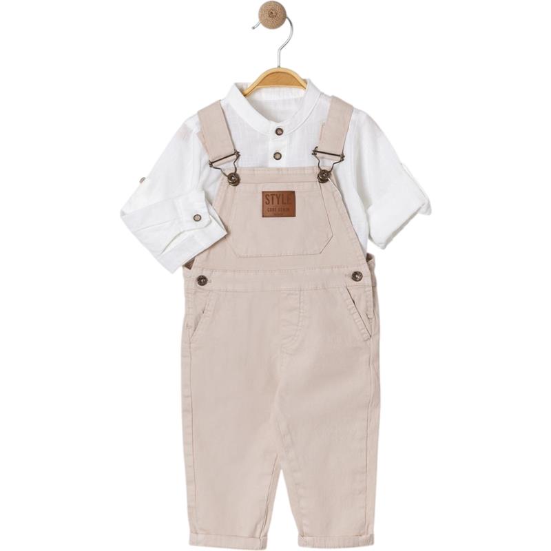 6006 toptan 9/24 aylık erkek çocuk mevsimlik gömlekli salopet