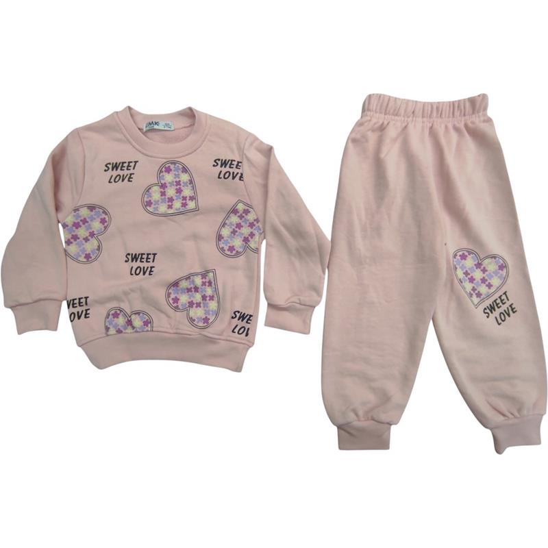 50655 toptan mevsimlik çocuk  3/7 yaş arası kızlar için iki parçalı takım