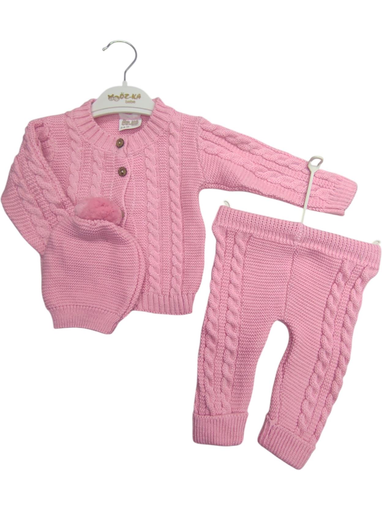 5203 الجملة الربيع والخريف محبوك دعوى مزدوجة مع قبعة للأطفال الذين تتراوح أعمارهم بين 3-6-9 أشهر