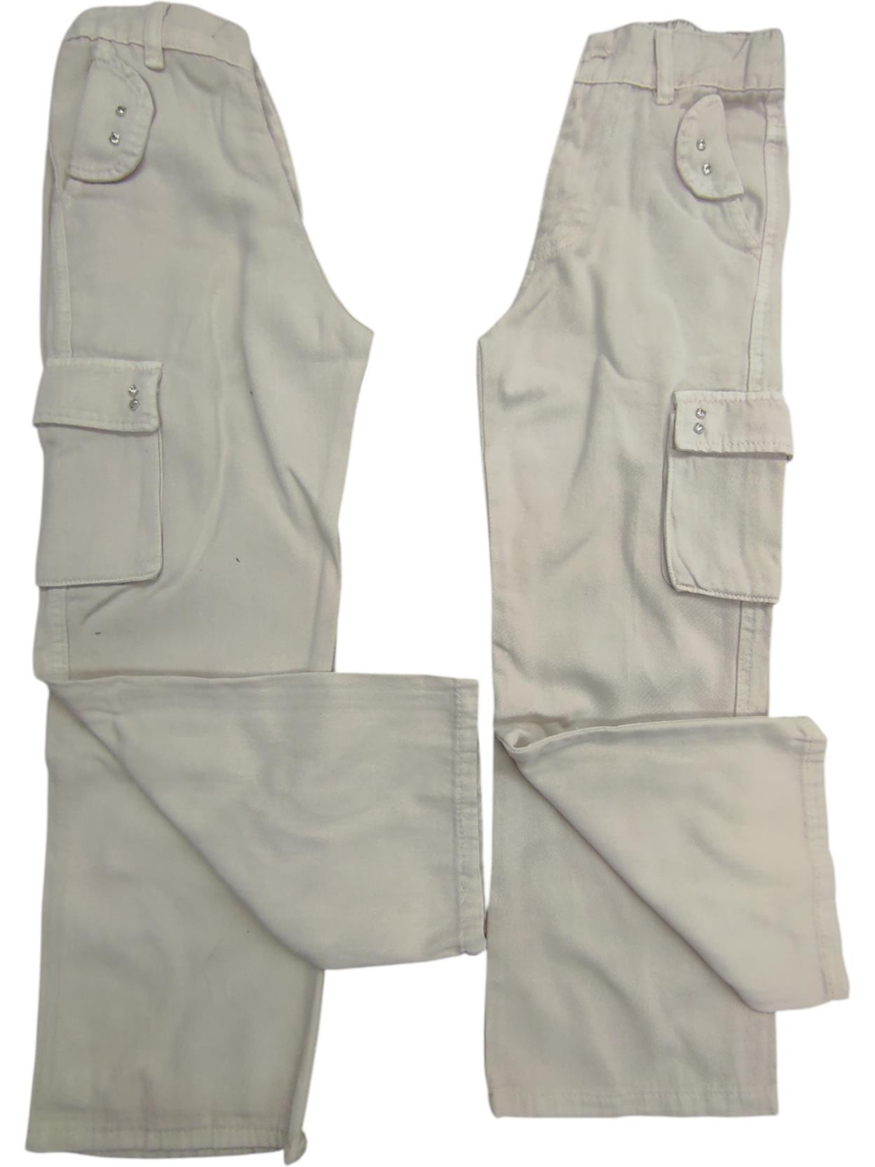 1245 детские брюки с накладными карманами оптом для девочек на 6/10 лет