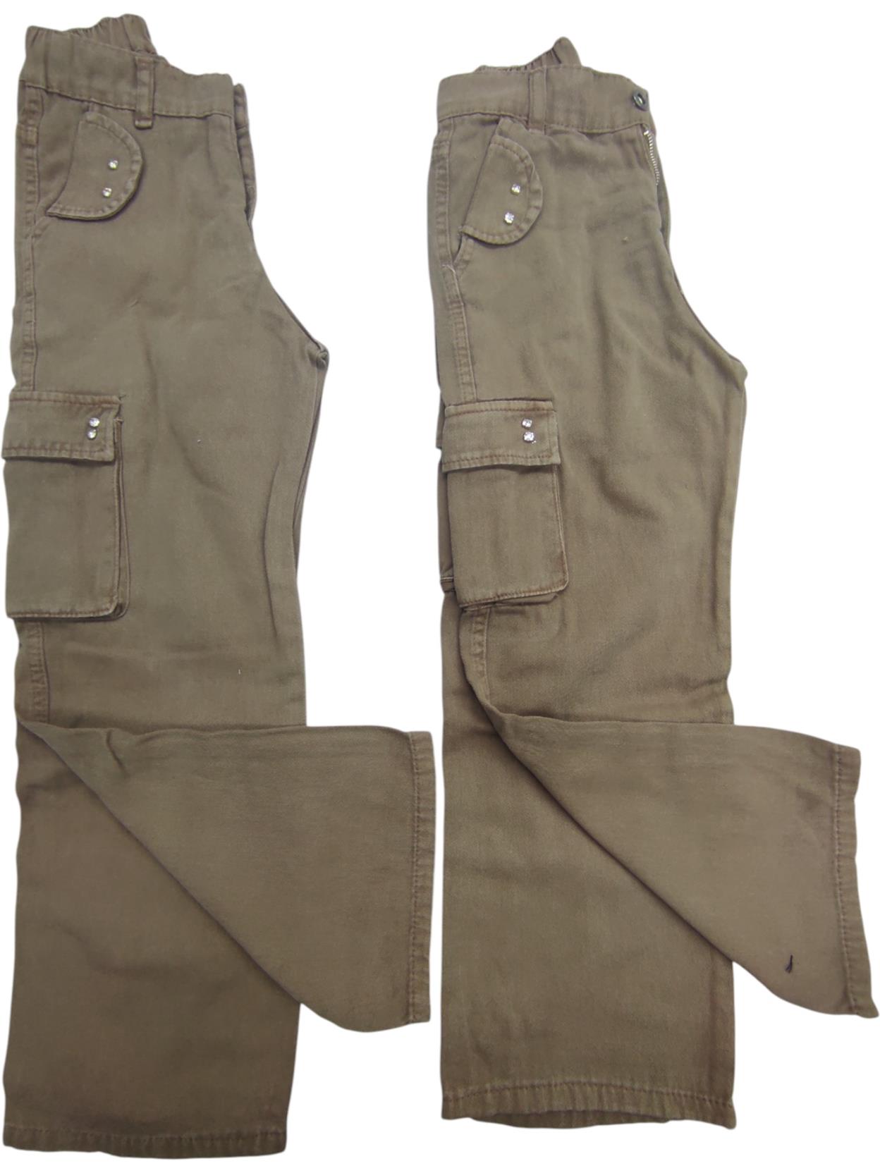 1245 детские брюки с накладными карманами оптом для девочек на 6/10 лет