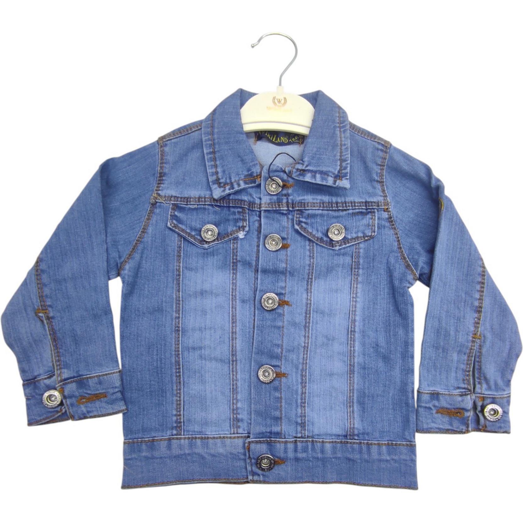 7005 оптом демисезонная синяя джинсовая куртка для мальчиков на 3/7 лет