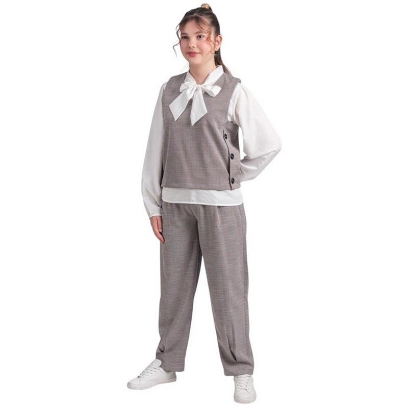 1010 toptan 11/14 yaş kız çocuklar için mevsimlik üçlü takım elbise