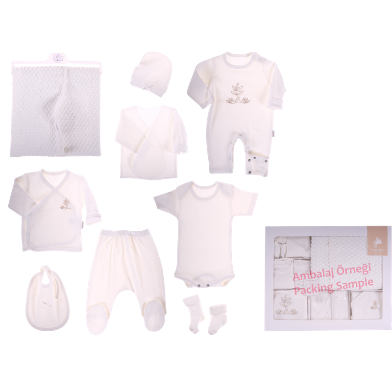 L-4619  toptan on parçalı yenidoğan hastane çıkışı hediye setleri