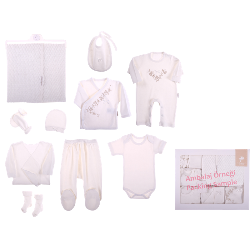 L-4618 toptan on parçalı yenidoğan hastane çıkışı hediye setleri