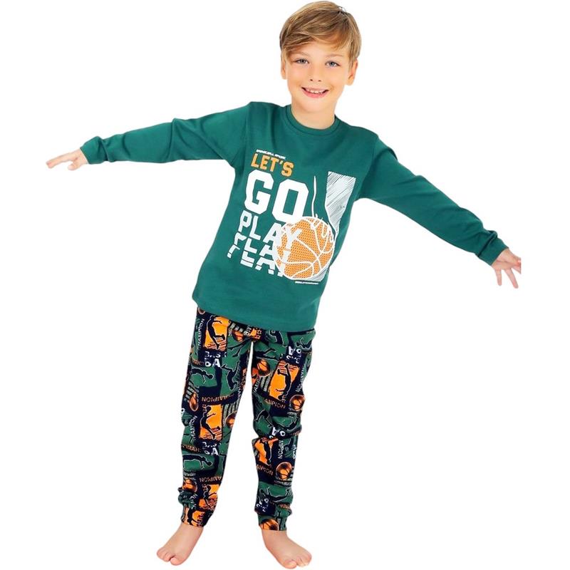 59007 toptan 6/9 yaş erkek çocuklar için GO PLAY baskılı ilkbahar ve Sonbahar pijamaları