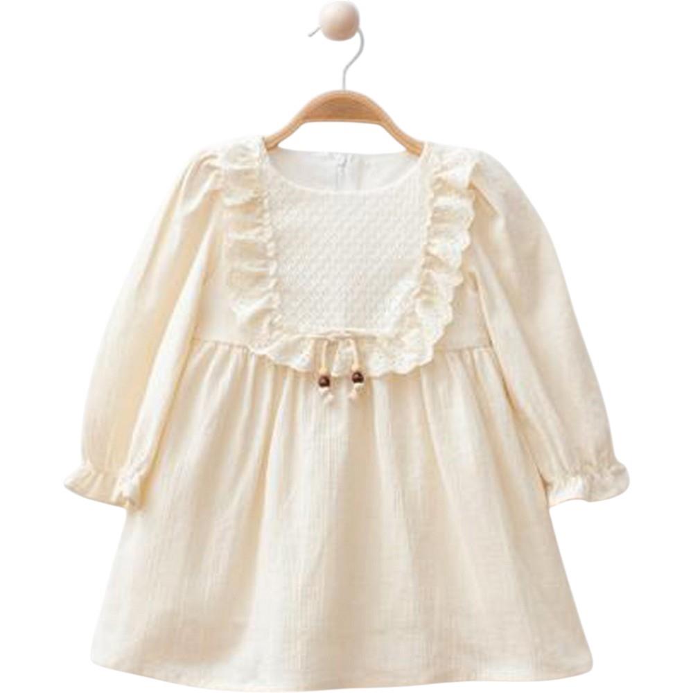 4105 الجملة فساتين ديمي الموسم مع القوس للفتيات لمدة 9/24 شهرا