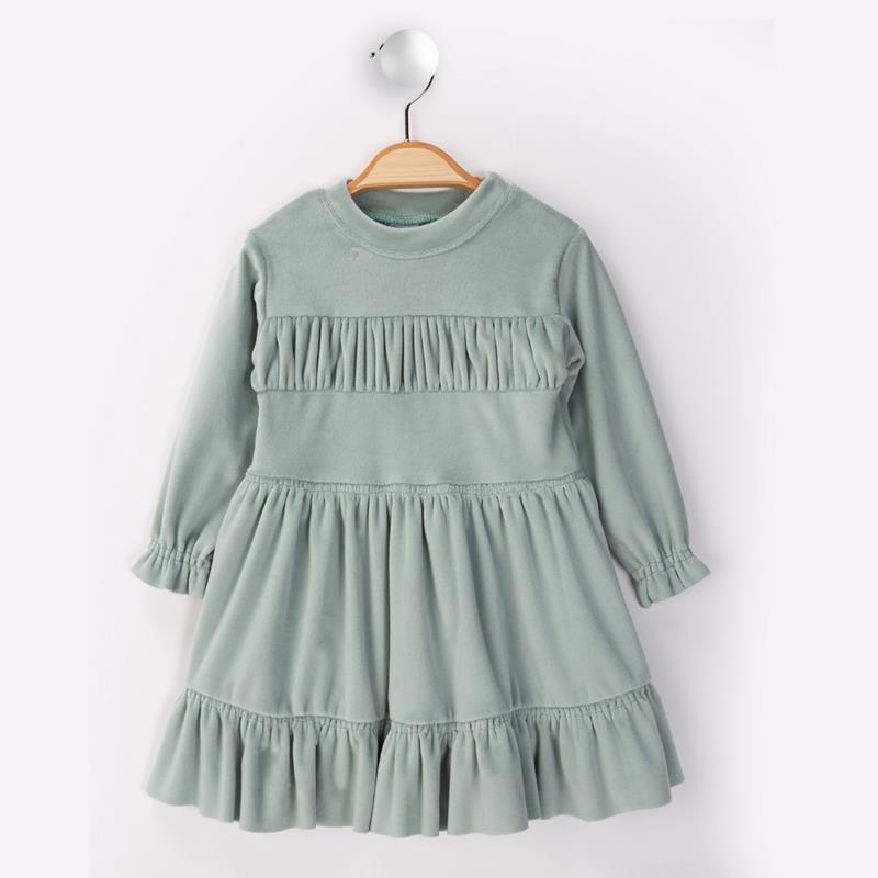 2549 toptan 2/5 yaş kız çocuklar için mevsimlik kadife elbiseler