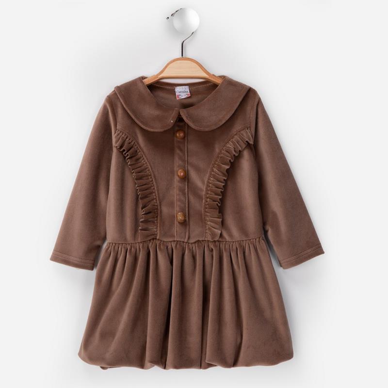 2548 toptan 2/5 yaş kız çocuklar için mevsimlik kadife elbiseler