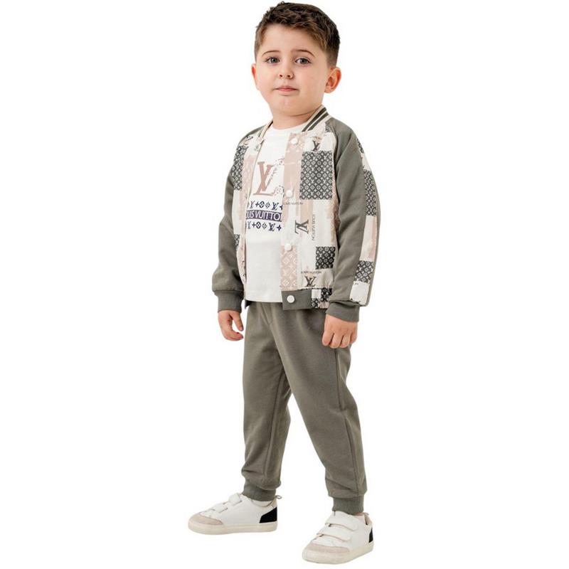 25328 toptan 2/5 yaş erkek çocuklar için ilkbahar ve sonbahar üç parçalı takım elbise