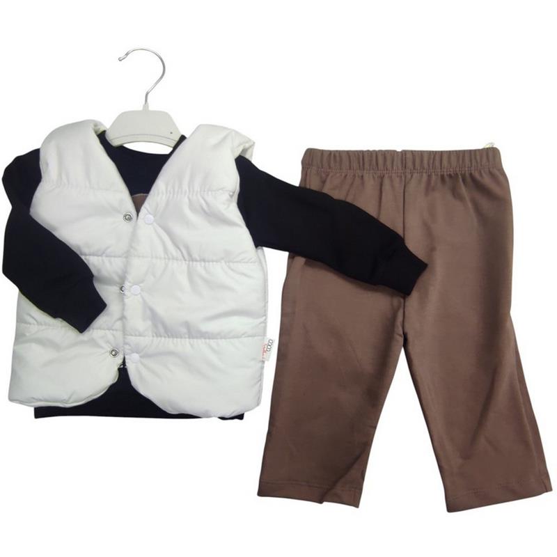 5008 toptan 9/24 aylık erkek bebekler için mevsimlik yelekli üçlü takım