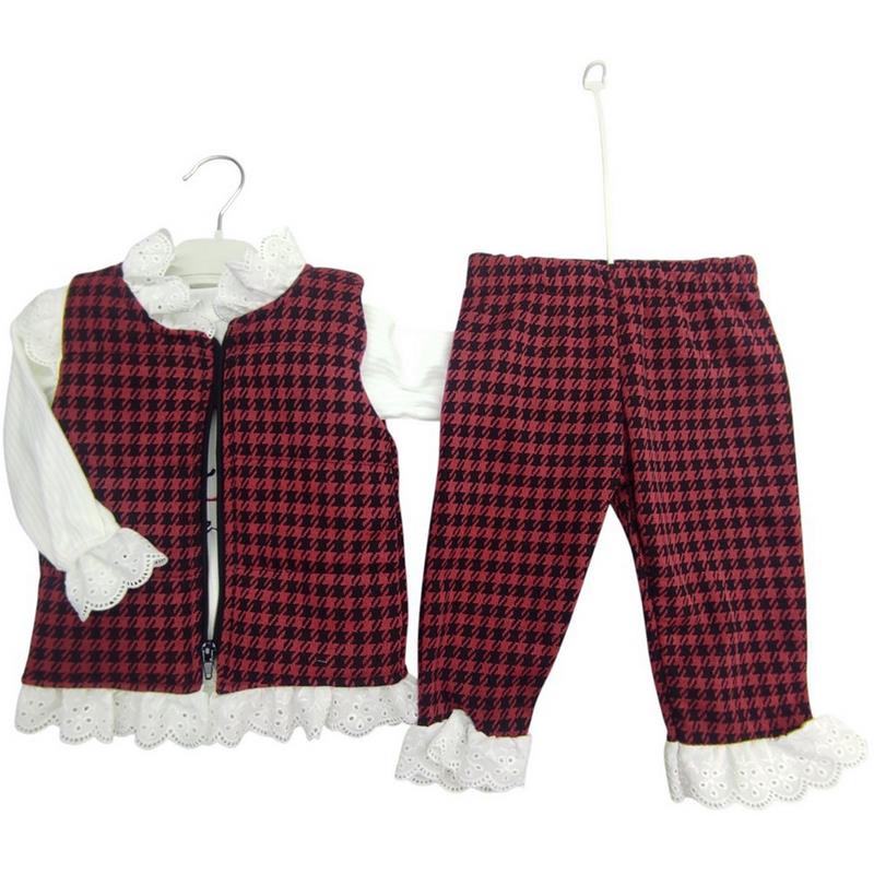 5002 toptan 9/24 aylık erkek bebekler için mevsimlik yelekli üçlü takım