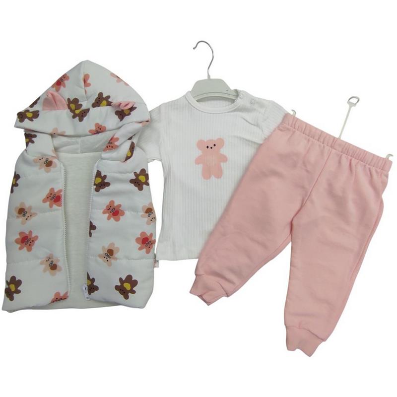 5003 toptan 9/24 aylık erkek bebekler için mevsimlik yelekli üçlü takım