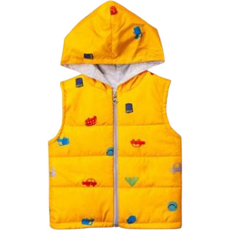 277 toptan 2-3-4 yaş erkek çocuklar için araba desenli kapüşonlu elyaflı kışlık yelekler 