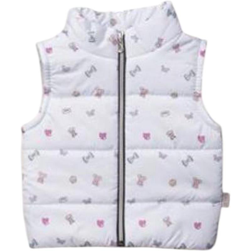 302 wholesale winter vests on sintepon with a print of various toys for girls aged 1-2-3 years.
