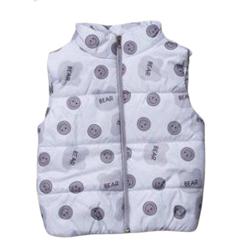 290 toptan 3-4-5 yaş arası kızlar için AYI baskılı elyaflı kışlık yelekler