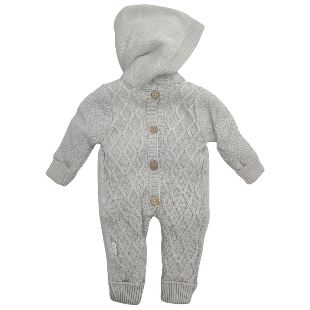 4108 toptan 3-6-9 aylık bebekler için mevsimlik kapüşonlu triko tulumlar