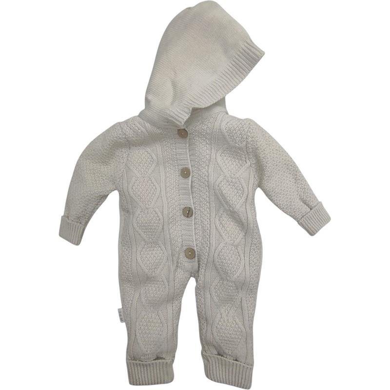 4104 toptan 3-6-9 aylık bebekler için mevsimlik kapüşonlu triko tulumlar