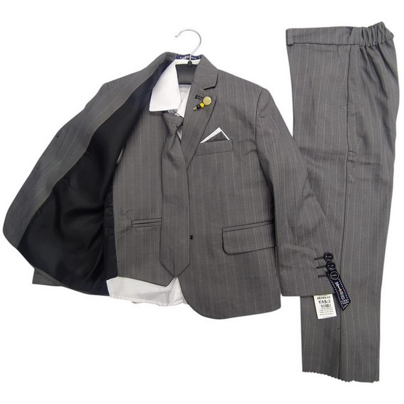 toptan 7/10 yaş erkek çocuklar için kravatlı gömlekli çocuk klasik beş parça takım elbise