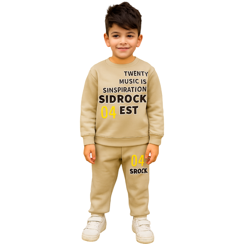 50800 toptan 3/7 yaş arası erkek çocuklar için şardonlu üç iplikli kumaştan ikili kışlık takımlar