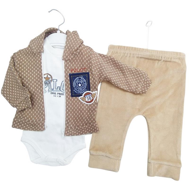 579 toptan 3-6-9 aylık bebekler için bebek ilkbahar ve sonbahar üç parçalı takım elbise