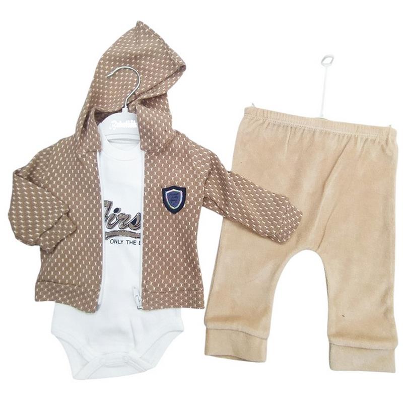 toptan 3-6-9 aylık bebekler için mevsimlik üçlü takım elbise