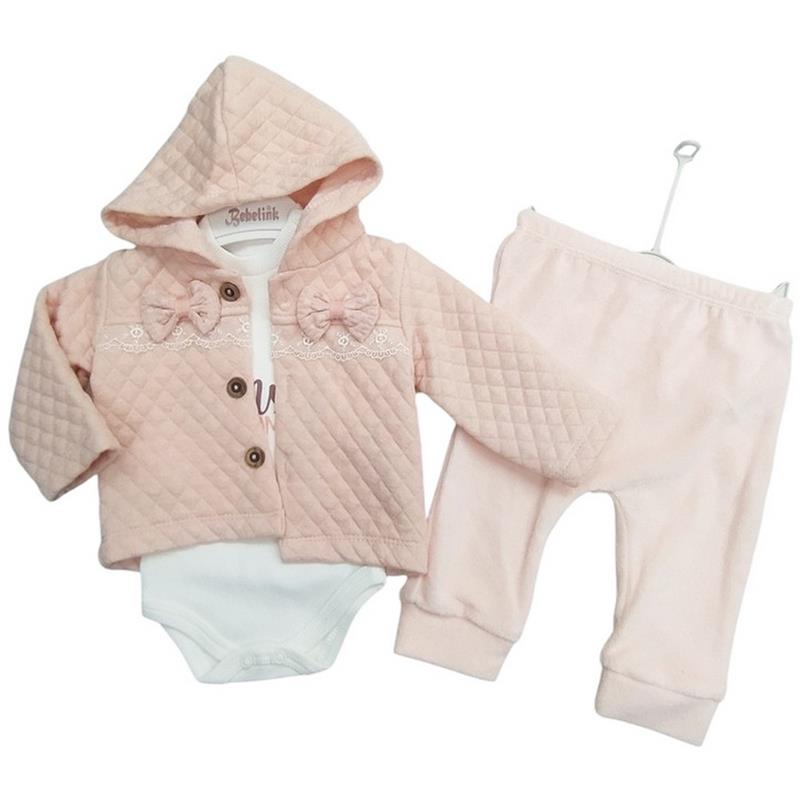 614 toptan 3-6-9 aylık bebekler için üç parçalı ilkbahar ve sonbahar takımlar