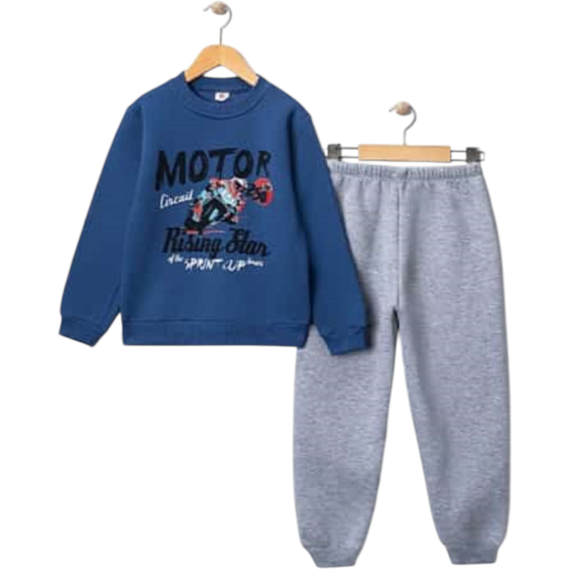 7501 toptan 9/12 yaş arası erkek çocuklar için şardonlu kışlık ikili takım