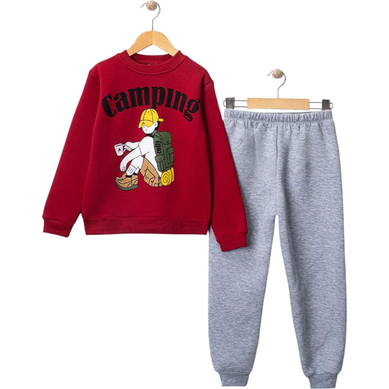 7502 toptan 9/12 yaş arası erkek çocuklar için şardonlu  kışlık ikili takım