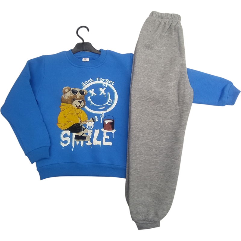 7503 toptan 9/12 yaş arası erkek çocuklar için şardonlu kışlık ikili takım