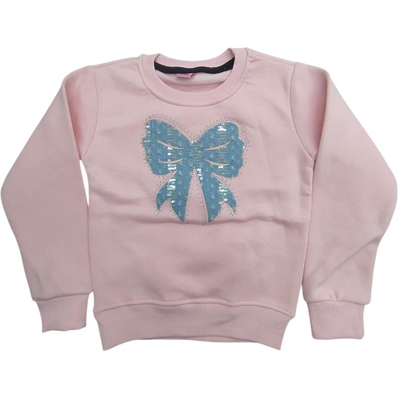 1012 toptan 5/8 yaş arası kız çocuklar için kışlık üç iplik sweatshirt