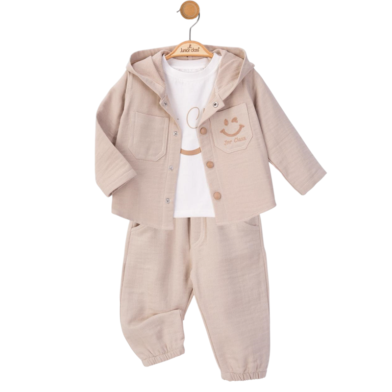 2555 toptan 6/24 aylık erkek çocuklar için ilkbahar ve sonbahar  üçlü takım elbise