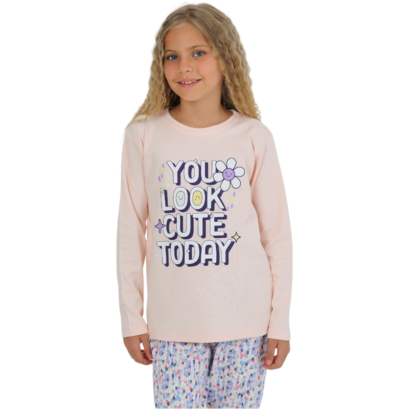 91670 toptan 6/9 yaş arası kız çocuklar için mevsimlik pijamalar