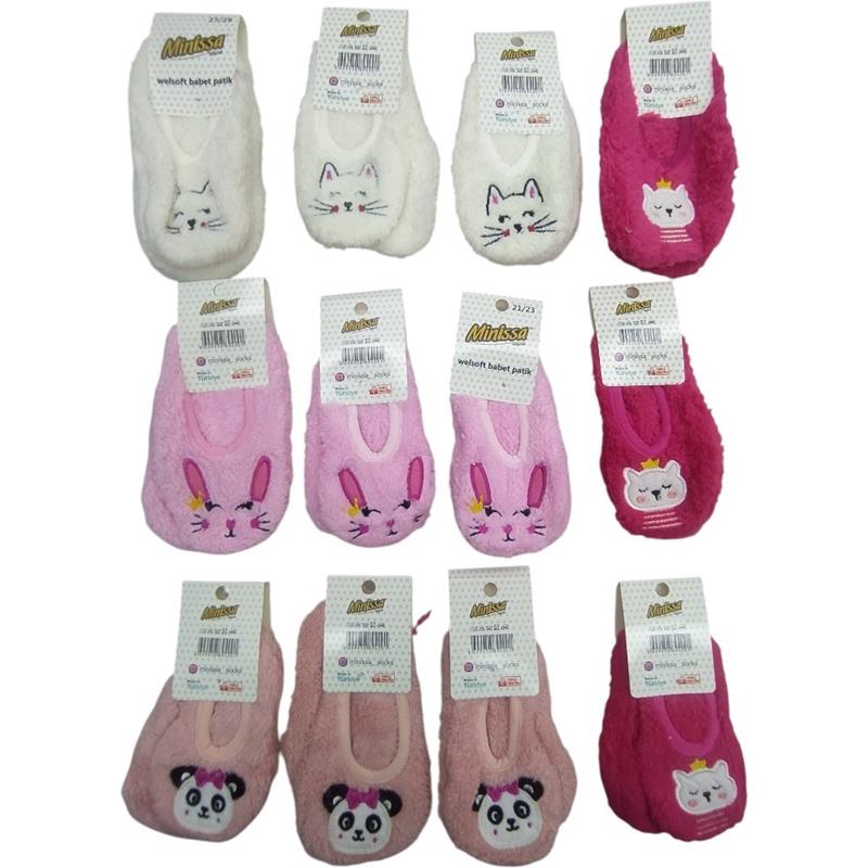 çocuklar için toptan çorap, üreticiden,kaymaz tabanlı peluş babet