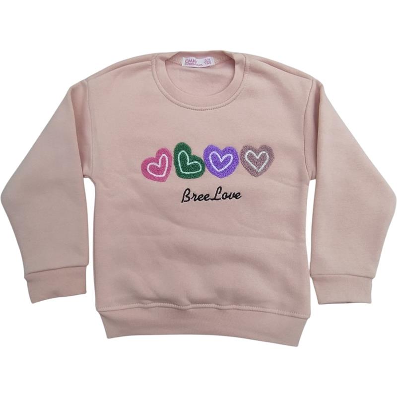 60500 toptan 3/12 yaş arası kız çocuklar için kışlık sweatshirtler