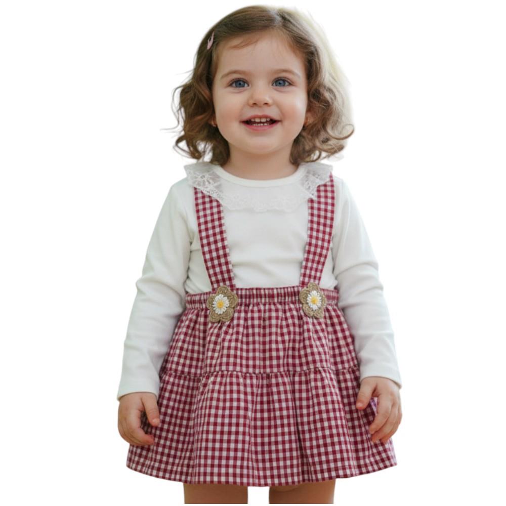 toptan 1-2-3 yaş kız çocuklar için salopet +badi