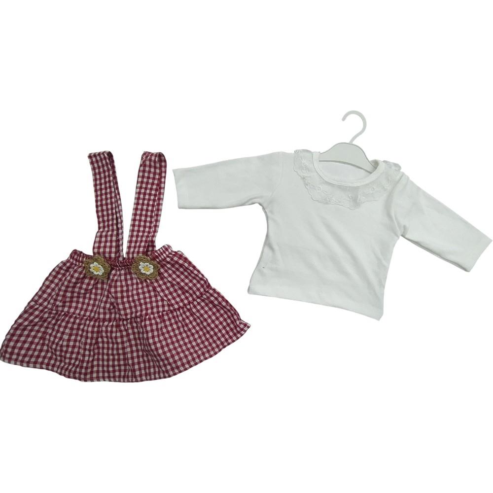 toptan 1-2-3 yaş kız çocuklar için salopet +badi